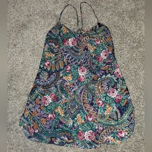 California Miss| Vintage Silky Floral Paisley Slip Mini Dress